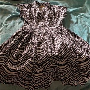 Bernie Dexter Zebra Print Dress, Size XL